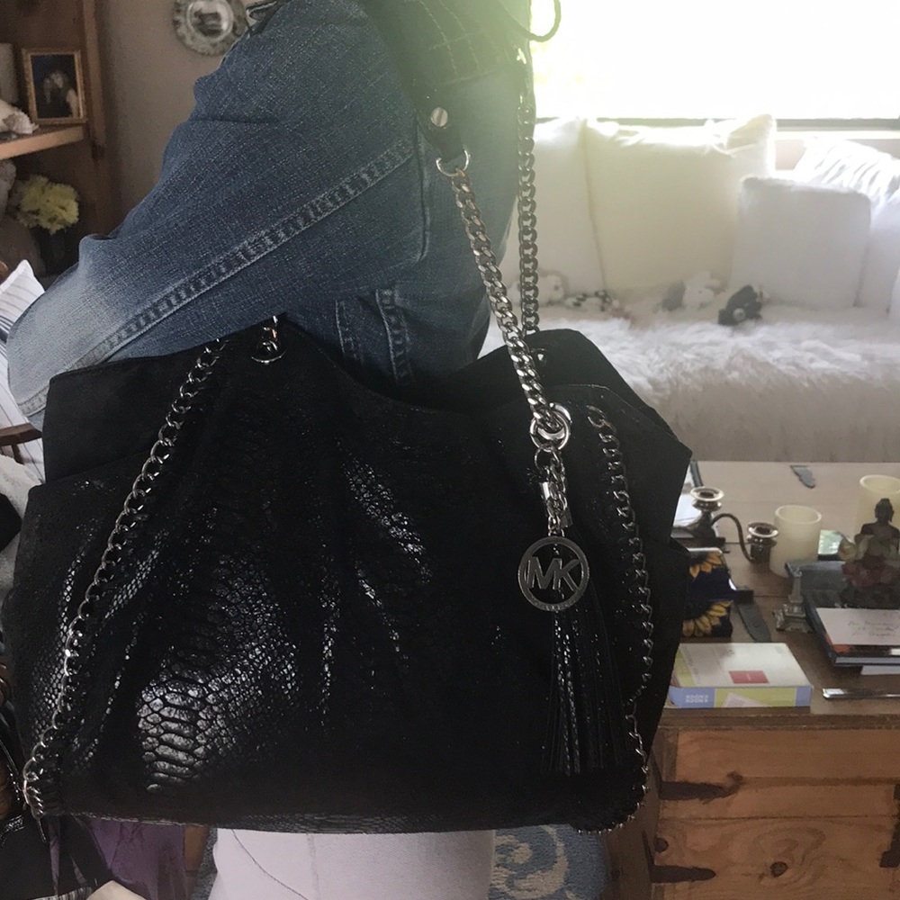 Michael Kors faux snake embossed handbag